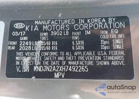 2017 Kia Soul from USA, damaged, VIN KNDJN2A2XH7492265